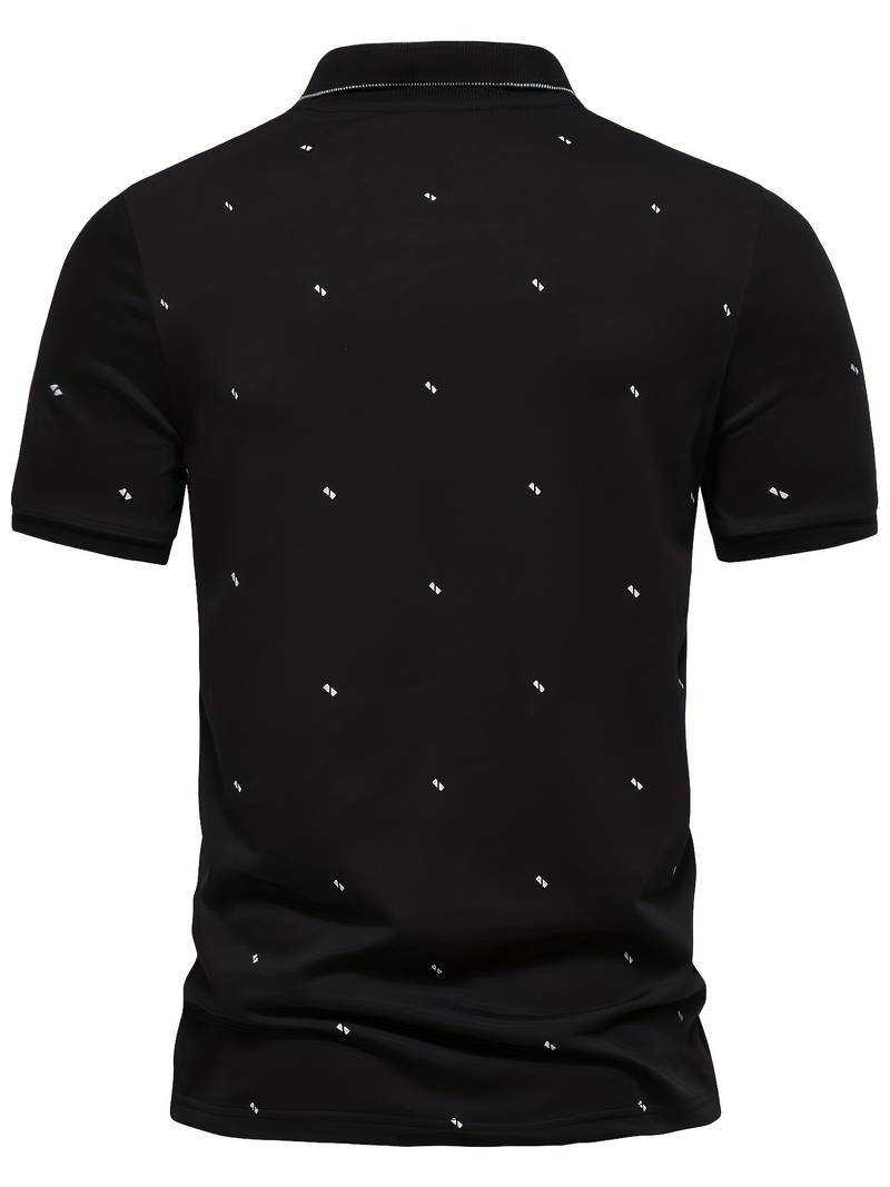 Dot Muster Lapel Polohemd