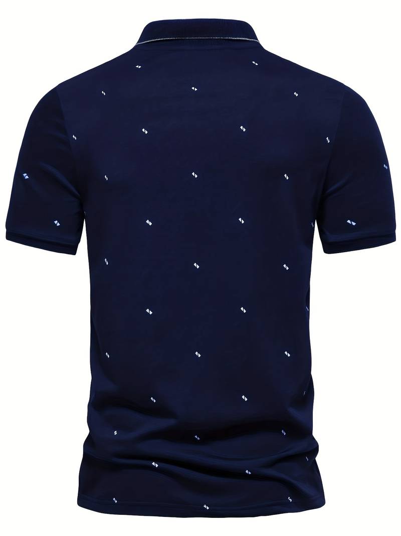 Dot Muster Lapel Polohemd
