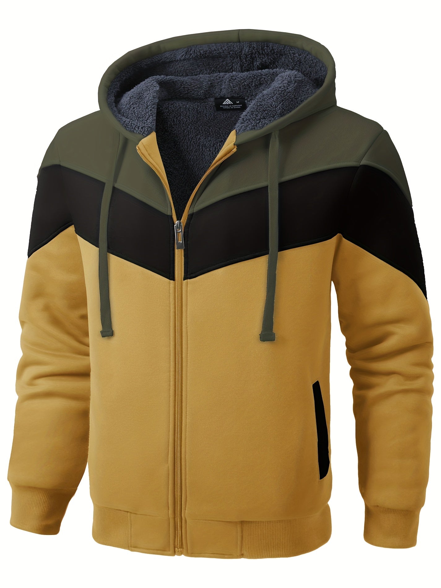 Vielseitiger Kapuzenpullover mit Fell für Herren