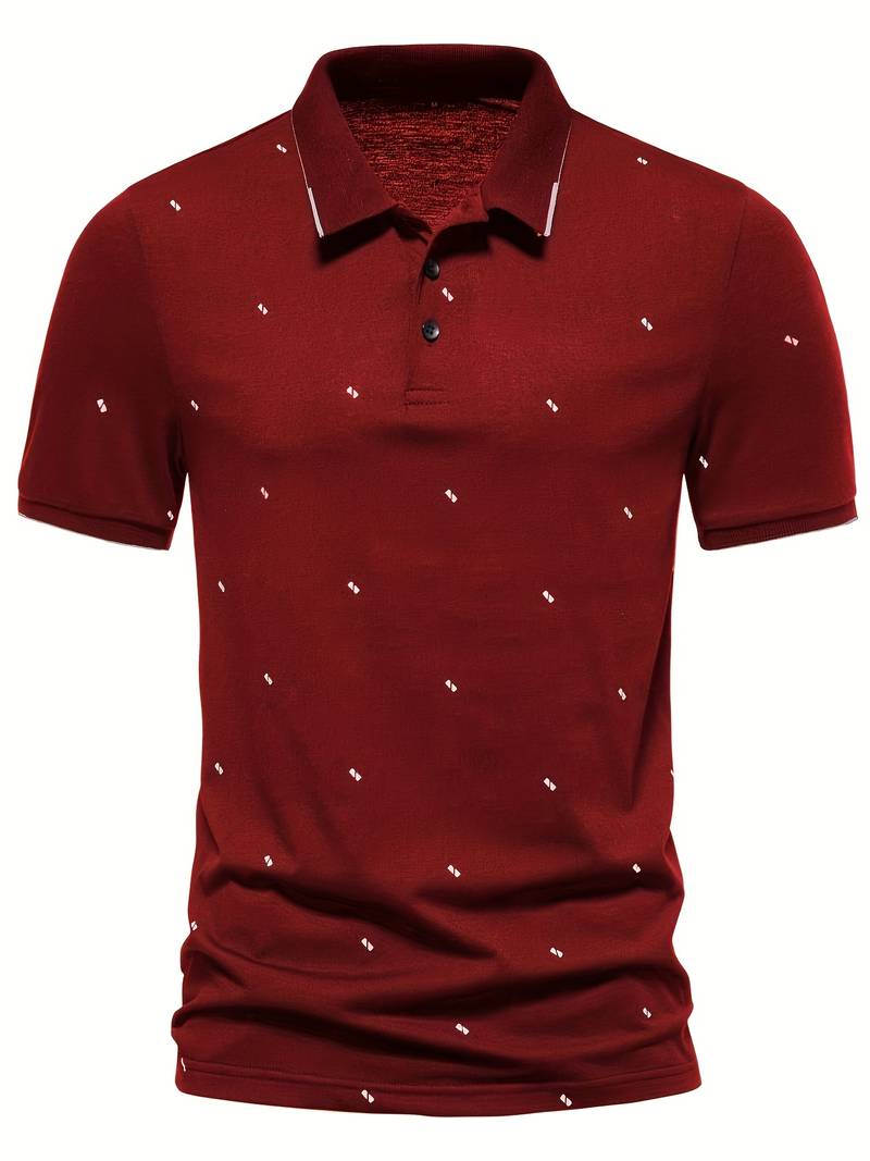 Dot Muster Lapel Polohemd