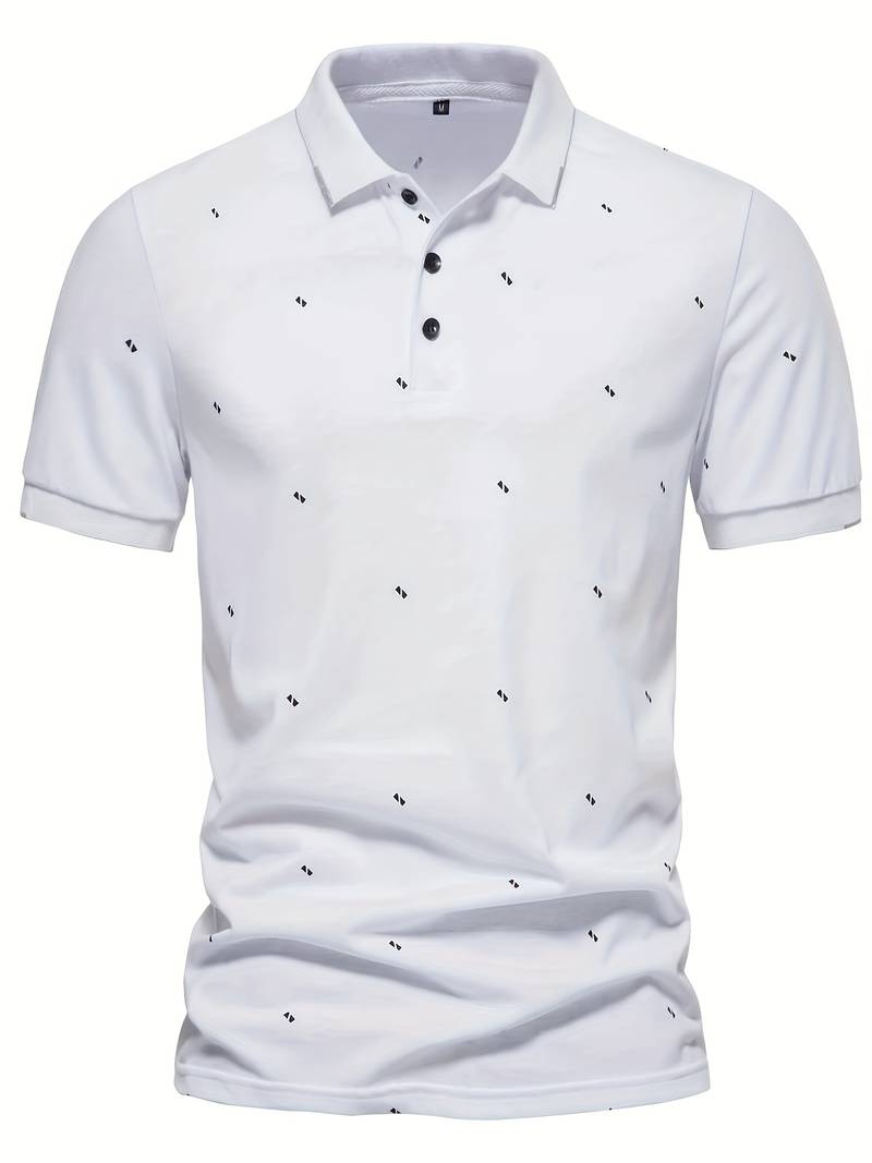 Dot Muster Lapel Polohemd