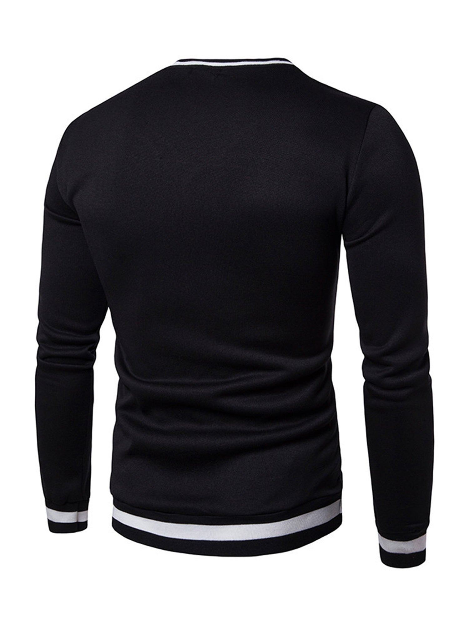 Warmes Colorblock-Sweatshirt mit V-Ausschnitt und langen Ärmeln für Herren